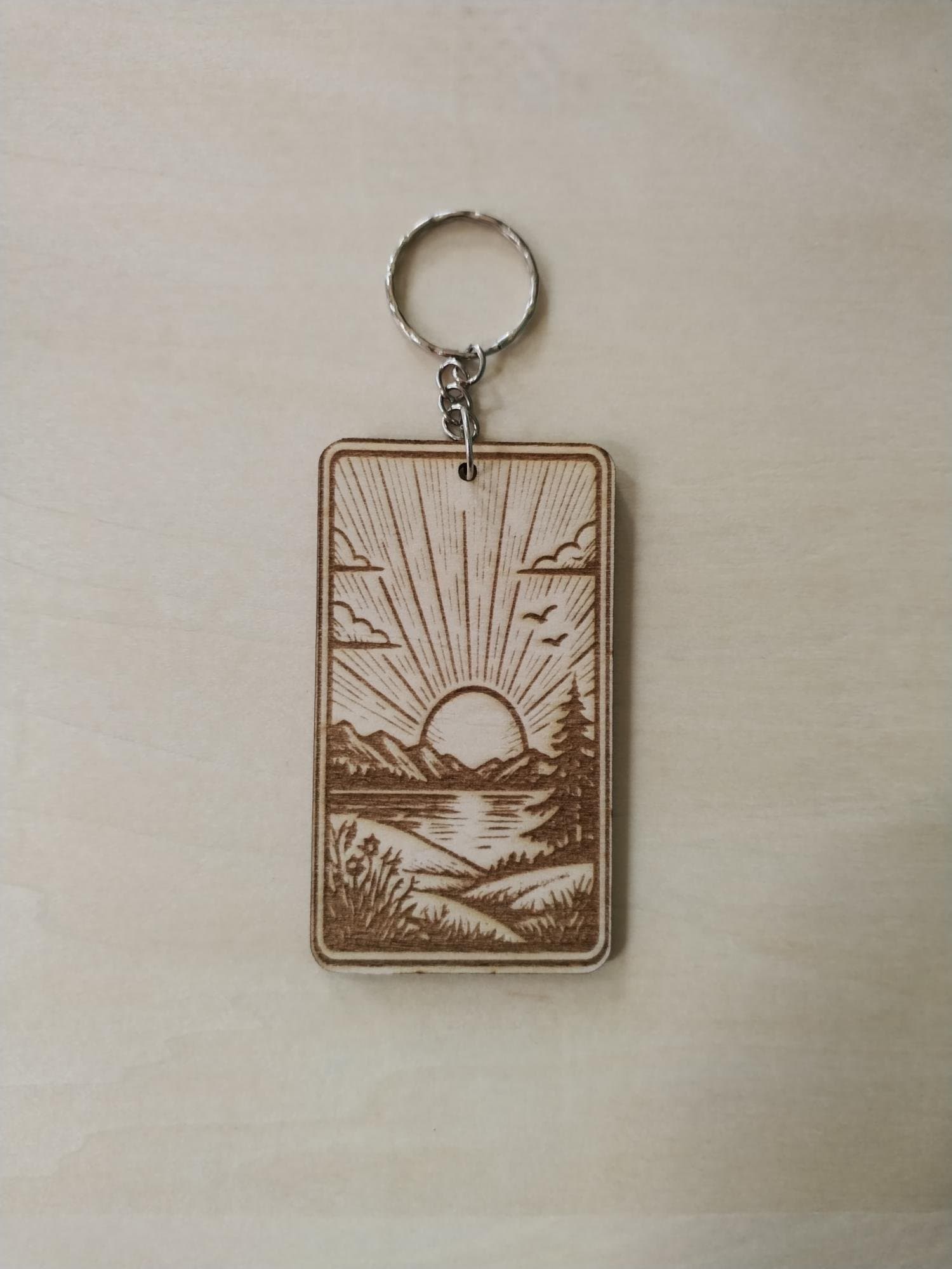 Porte-clés-rectangulaire Lever de soleil